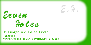 ervin holes business card